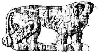 Массивные бронзовые накладки в форме тигра или пантеры из курганного могильника I века до н. э. — I века н. э. погребального комплекса Березовка около Бийска в верховьях Оби