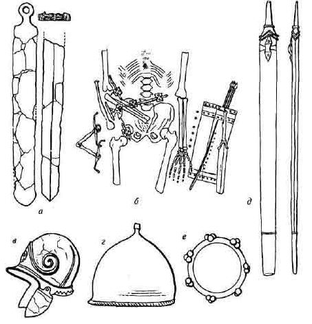 Кельтское оружие, найденное в Восточной Европе: среднелатенский меч, железный меч, конская упряжь и колчан, шлем, бронзовое кольцо