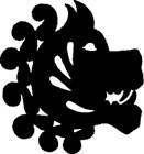 Рис. 64. Львиная голова с войлочного настенного полотнища из Пазырыкского кургана № 1. V в. до н. э. Размер около 5 на 5 дюймов